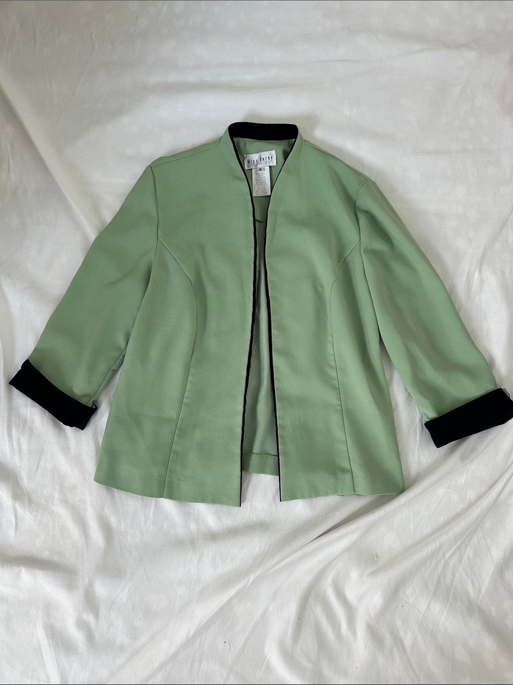 Miss Dorby Mint Green Open-Front Blazer